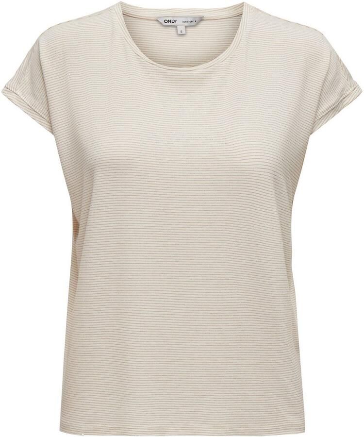 Only Shirt met korte mouwen ONLCLAUDIA S S GLITTER STRIPE TOP JRS