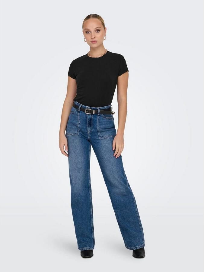 Only Shirt met korte mouwen ONLELINA S S O-NECK SHORT TOP JRS NOOS - Foto 6