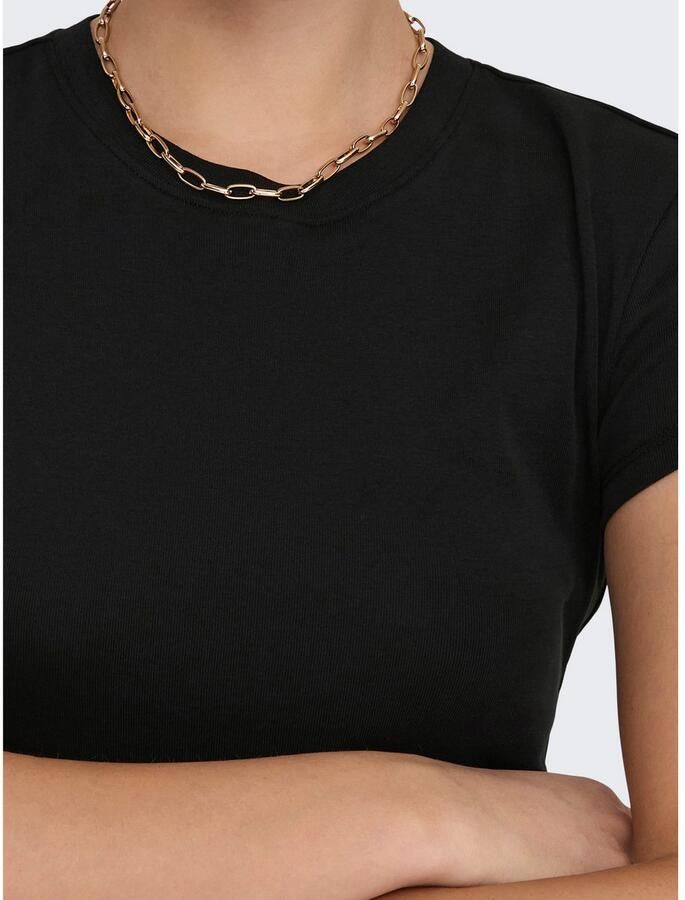 Only Shirt met korte mouwen ONLELINA S S O-NECK SHORT TOP JRS NOOS - Foto 2