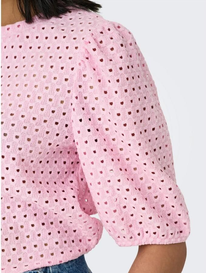 Only Shirt met korte mouwen ONLELISA S S O-NECK TOP BOX JRS - Foto 3