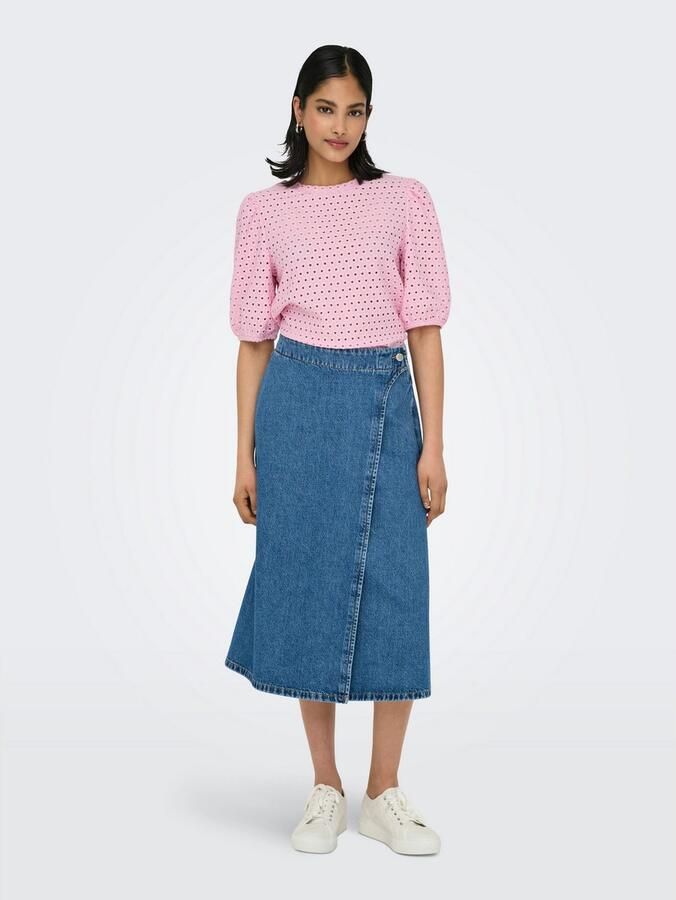 Only Shirt met korte mouwen ONLELISA S S O-NECK TOP BOX JRS - Foto 5