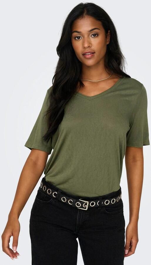 Only Shirt met korte mouwen ONLELISE S S V-NECK TOP JRS NOOS - Foto 6