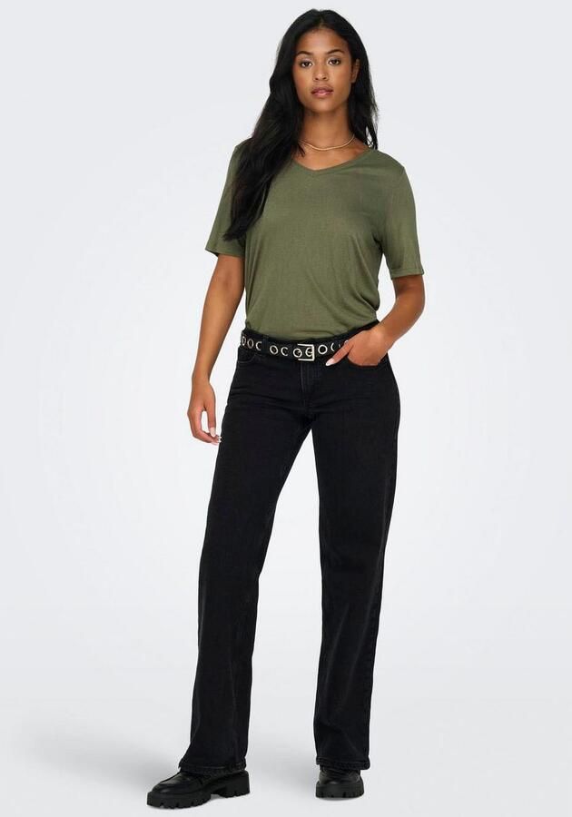 Only Shirt met korte mouwen ONLELISE S S V-NECK TOP JRS NOOS - Foto 4