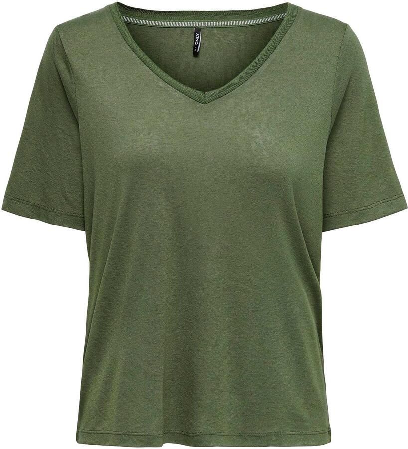 Only Shirt met korte mouwen ONLELISE S S V-NECK TOP JRS NOOS