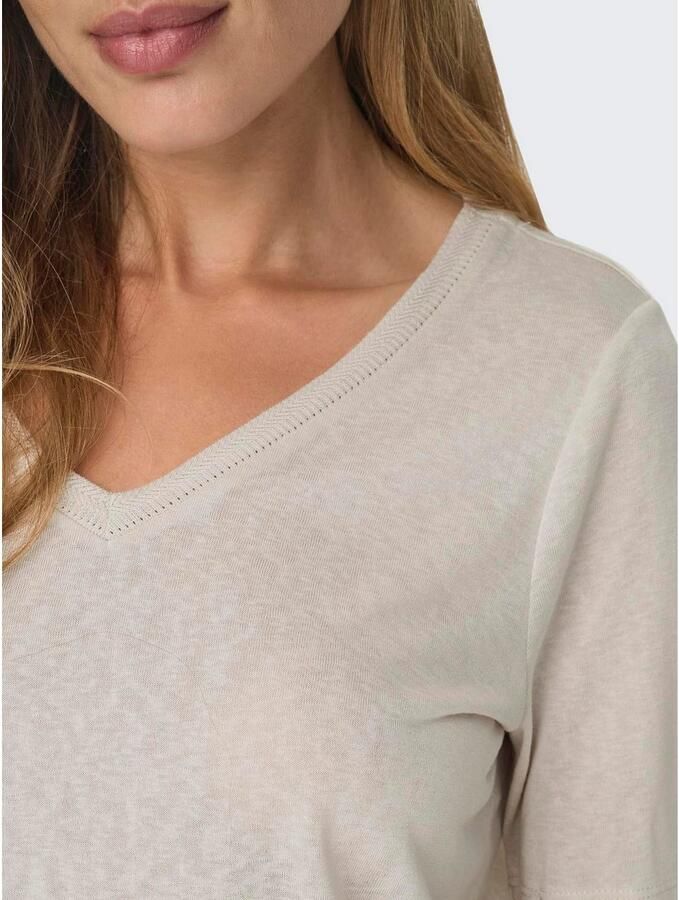 Only Shirt met korte mouwen ONLELISE S S V-NECK TOP JRS NOOS - Foto 3