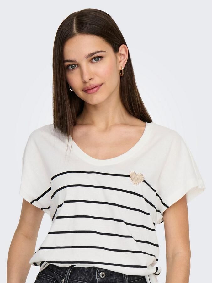 Only Shirt met korte mouwen ONLEMILY LIFE S S HEART TOP CS JRS - Foto 4