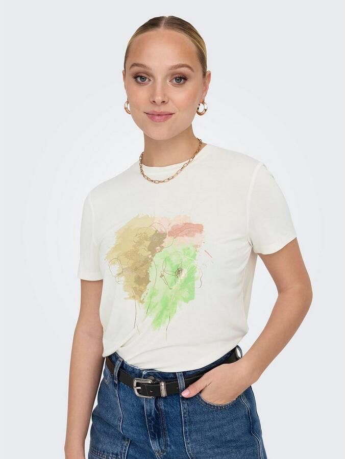 Only Shirt met korte mouwen ONLFREE LIFE REG S S LEAF TOP BOX JRS - Foto 3