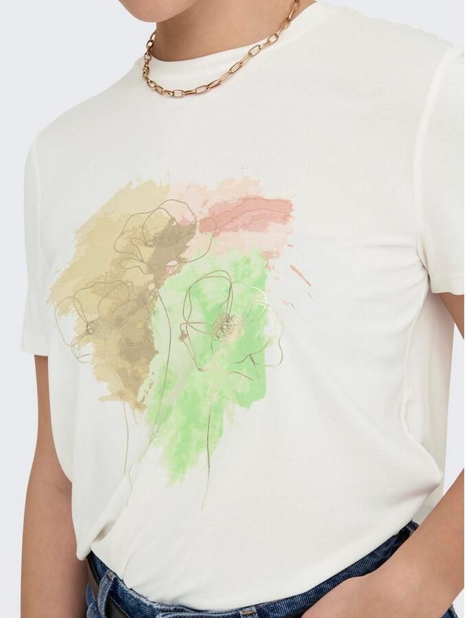 Only Shirt met korte mouwen ONLFREE LIFE REG S S LEAF TOP BOX JRS - Foto 2