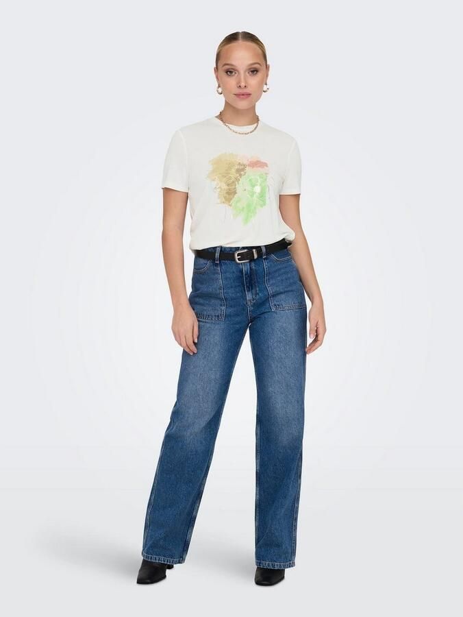 Only Shirt met korte mouwen ONLFREE LIFE REG S S LEAF TOP BOX JRS - Foto 4