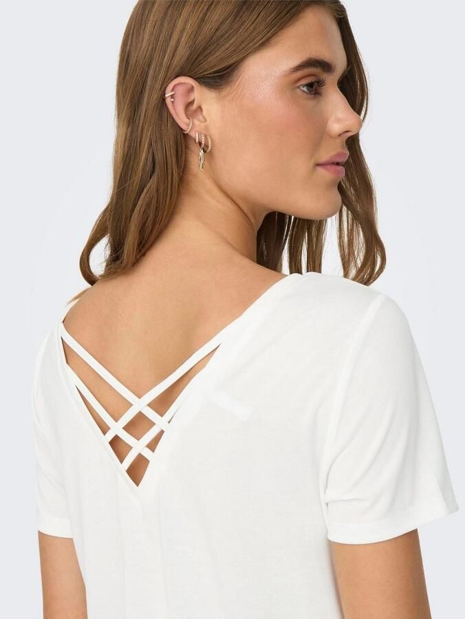 Only Shirt met korte mouwen ONLFREE LIFE S S CROSS BACK TOP BOX JRS - Foto 3