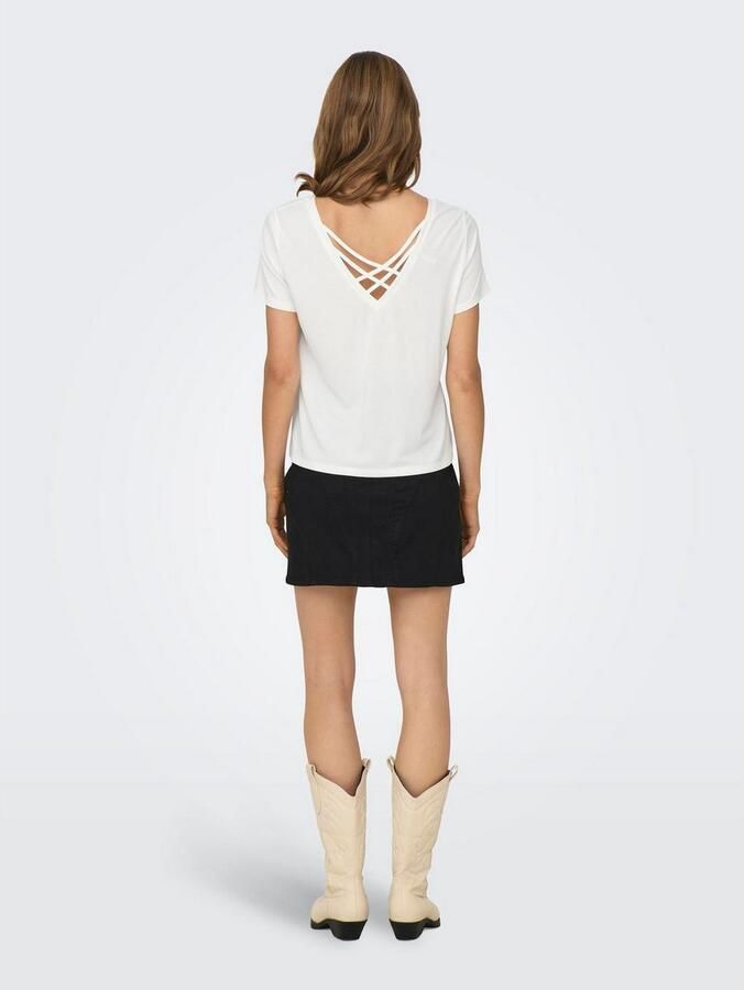 Only Shirt met korte mouwen ONLFREE LIFE S S CROSS BACK TOP BOX JRS - Foto 5