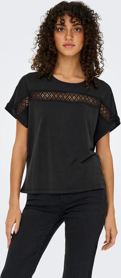 Only Shirt met korte mouwen ONLFREE LIFE S S LACE PANEL TOP JRS - Foto 5