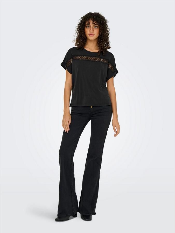 Only Shirt met korte mouwen ONLFREE LIFE S S LACE PANEL TOP JRS - Foto 4