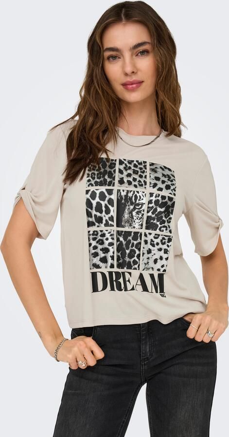 Only Shirt met korte mouwen ONLFREE – T-shirt met print voor casual combinaties modieus jersey regular fit materiaalmix ronde hals - Foto 7