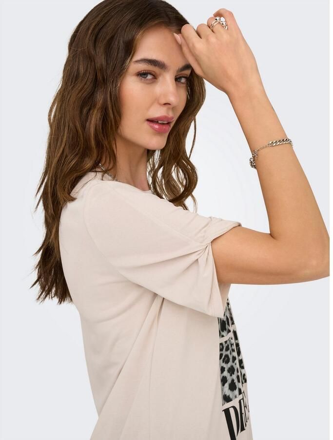 Only Shirt met korte mouwen ONLFREE – T-shirt met print voor casual combinaties modieus jersey regular fit materiaalmix ronde hals - Foto 3