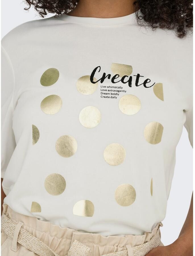 Only Shirt met korte mouwen ONLFREE – T-shirt met print voor casual combinaties modieus jersey regular fit materiaalmix ronde hals - Foto 3