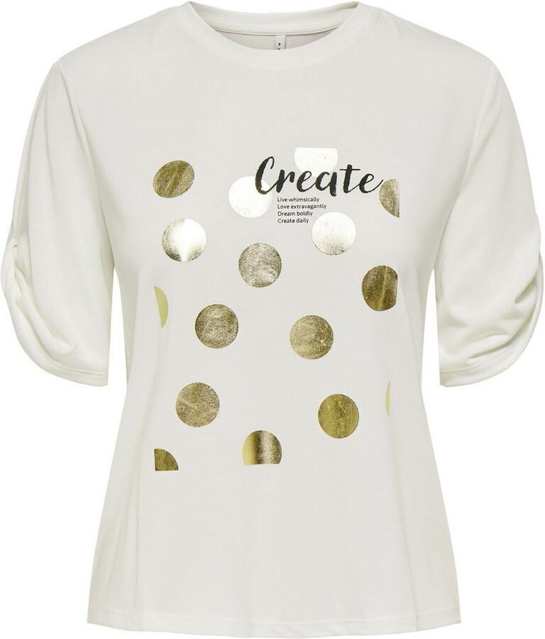 Only Shirt met korte mouwen ONLFREE – T-shirt met print voor casual combinaties modieus jersey regular fit materiaalmix ronde hals