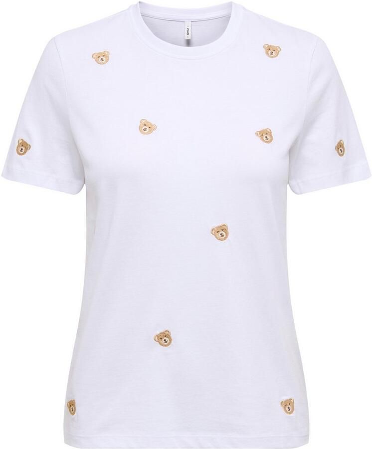 Only Shirt met korte mouwen ONLKETTY LIFE S S O-NECK TOP JRS NOOS