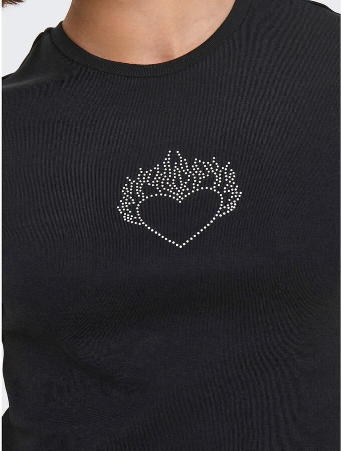 Only Shirt met korte mouwen ONLKIRA S S BLING O-NECK SHORT TOP JRS - Foto 3