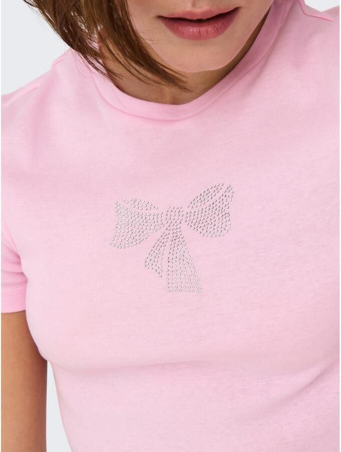 Only Shirt met korte mouwen ONLKIRA S S BLING O-NECK SHORT TOP JRS - Foto 2