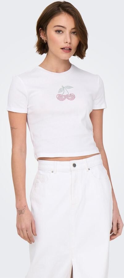 Only Shirt met korte mouwen ONLKIRA S S BLING O-NECK SHORT TOP JRS - Foto 7