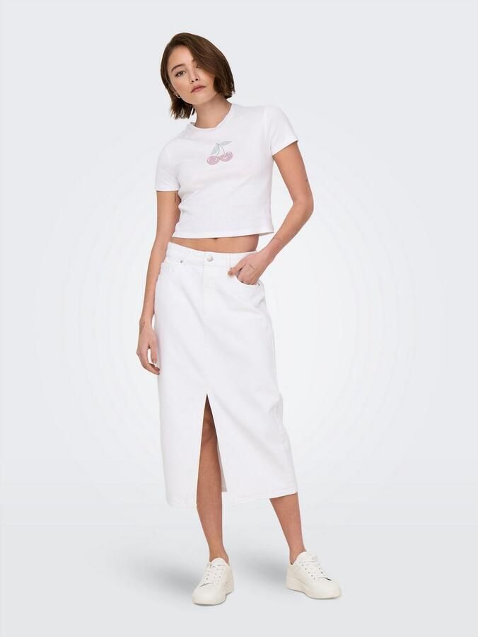 Only Shirt met korte mouwen ONLKIRA S S BLING O-NECK SHORT TOP JRS - Foto 5