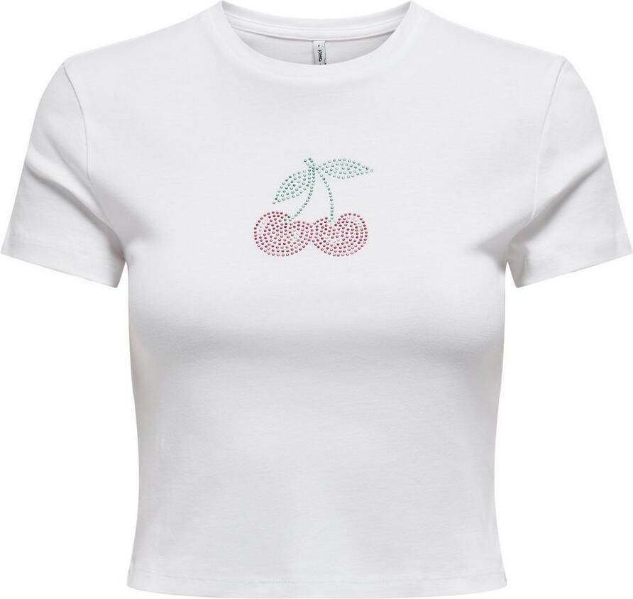 Only Shirt met korte mouwen ONLKIRA S S BLING O-NECK SHORT TOP JRS - Foto 2