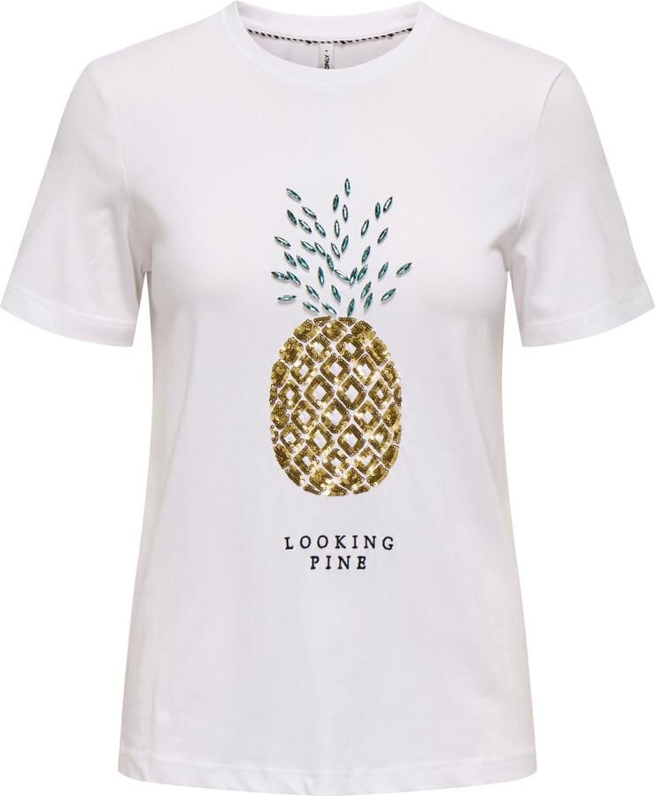 Only Shirt met korte mouwen ONLKITA LIFE REG S S PINEAPPLE TOP JRS - Foto 2