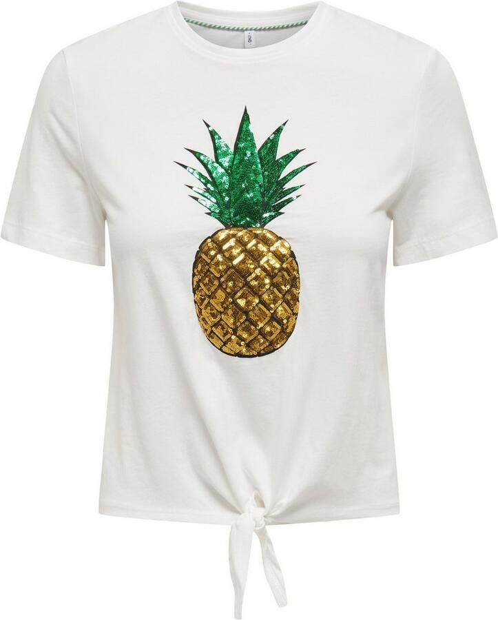 Only Shirt met korte mouwen ONLKITA LIFE S S FRUIT KNOT TOP BOX JRS - Foto 2