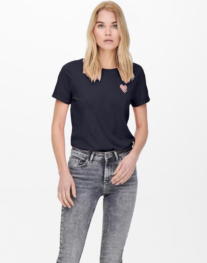 Only Shirt met korte mouwen ONLKITA LIFE S S TOP NOOS regular fit casual single jersey katoen ronde hals