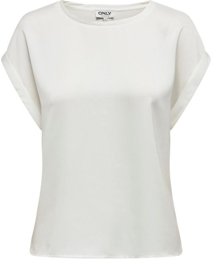Only Shirt met korte mouwen ONLLIEKE S S SATIN MIX TOP WVN NOOS regular fit web polyester ronde hals effen - Foto 3