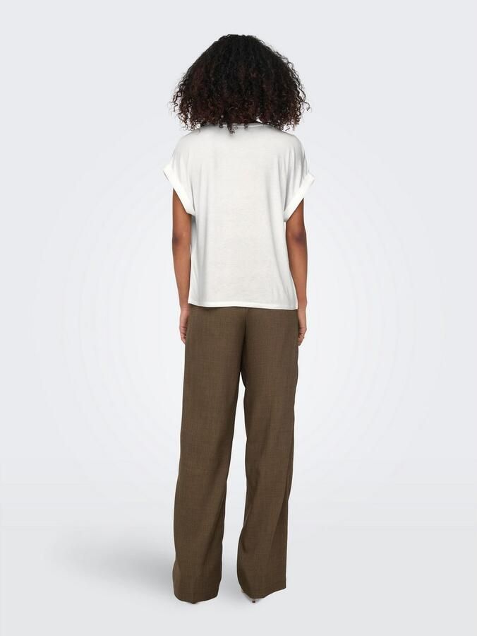 Only Shirt met korte mouwen ONLLIEKE S S SATIN MIX TOP WVN NOOS regular fit web polyester ronde hals effen - Foto 7