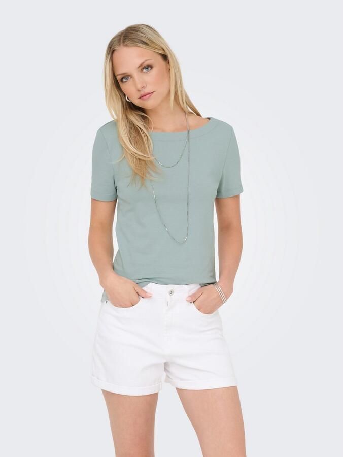 Only Shirt met korte mouwen ONLLIVE LOVE LIFE S S BOATNECK TOP JRS - Foto 2