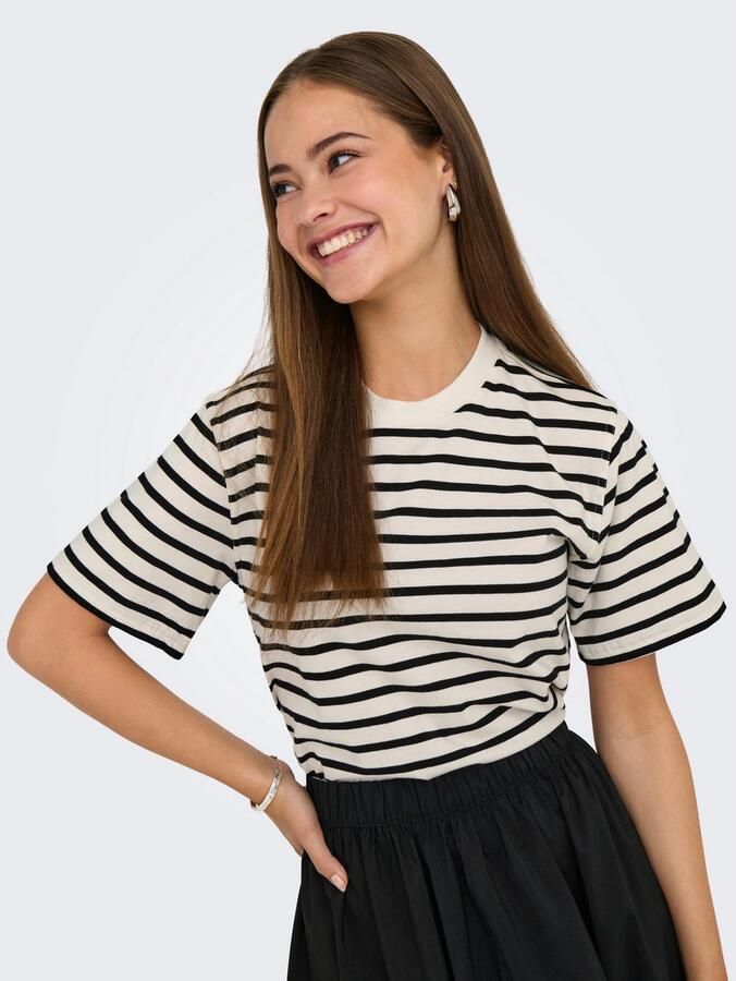 Only Shirt met korte mouwen ONLLIVINA S S STRIPE TEE JRS NOOS - Foto 4