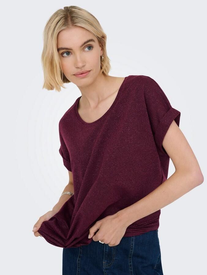 Only Shirt met korte mouwen ONLMOSTER GLITTER S S TOP NOOS JRS - Foto 3