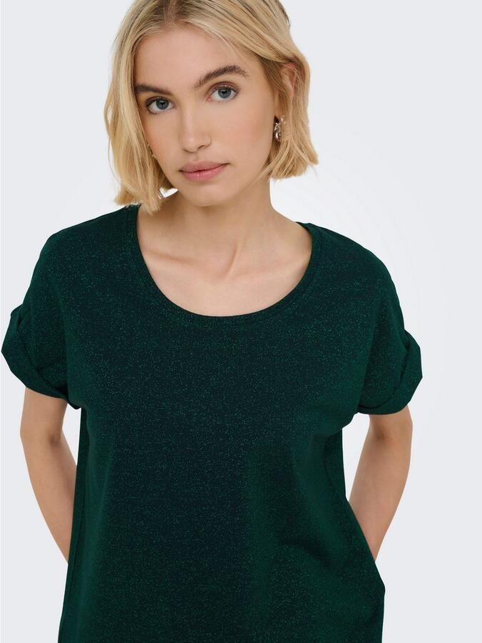 Only Shirt met korte mouwen ONLMOSTER GLITTER S S TOP NOOS JRS - Foto 3