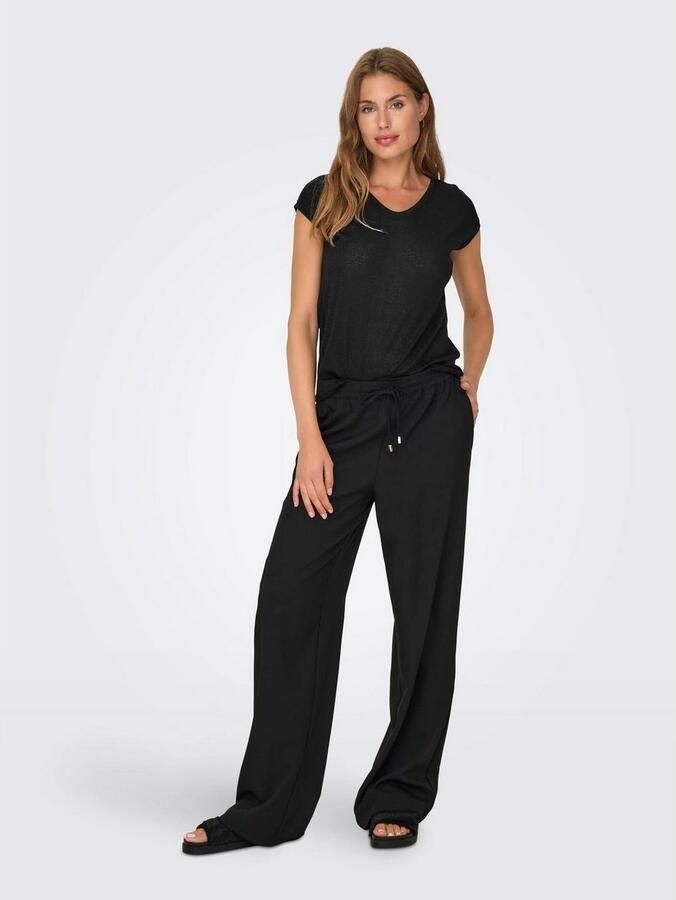 Only Shirt met korte mouwen ONLSILVERY S S V NECK LUREX TOP JRS NOOS - Foto 4