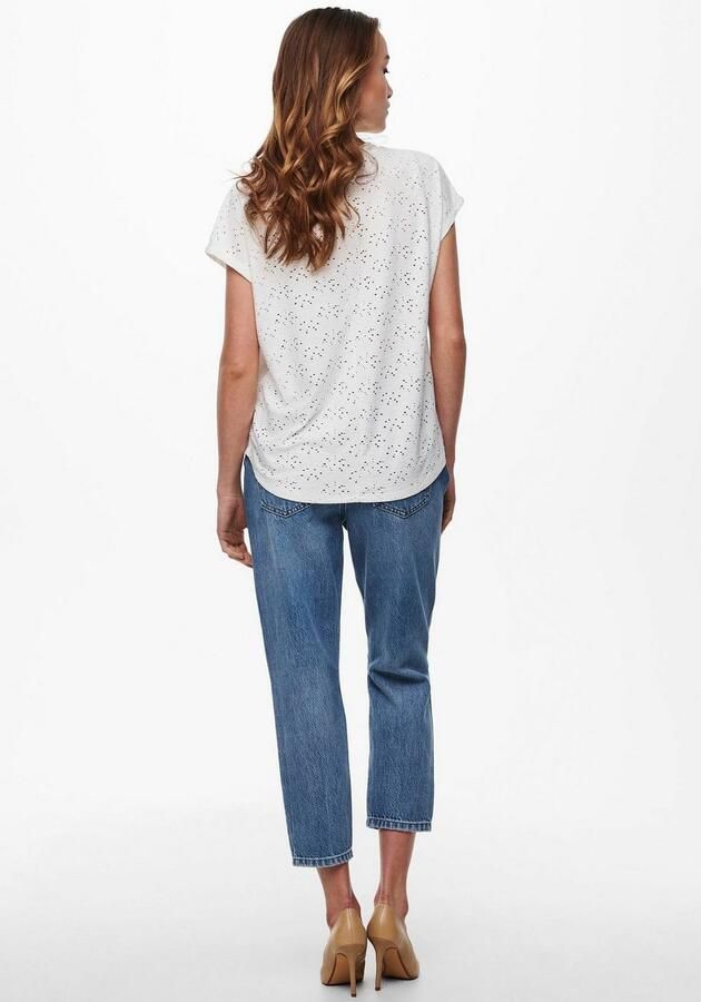 Only Shirt met korte mouwen ONLSMILLA LIFE S S TOP JRS NOOS regular fit modisch single jersey materiaalmix ronde hals - Foto 5