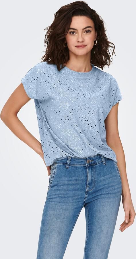 Only Shirt met korte mouwen ONLSMILLA LIFE S S TOP JRS NOOS regular fit modisch single jersey materiaalmix ronde hals - Foto 8