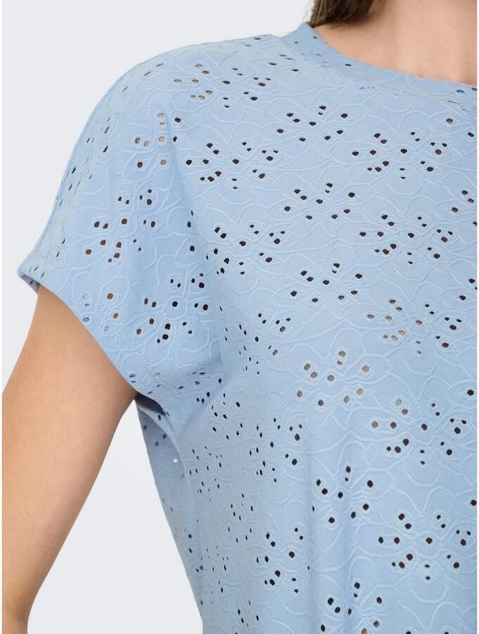 Only Shirt met korte mouwen ONLSMILLA LIFE S S TOP JRS NOOS regular fit modisch single jersey materiaalmix ronde hals - Foto 2