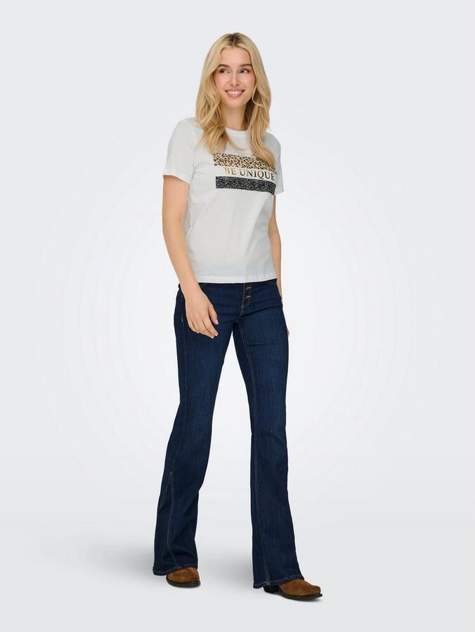 Only Shirt met korte mouwen ONLTANYA LIFE REG S S LEO PRINT TOP JRS - Foto 3