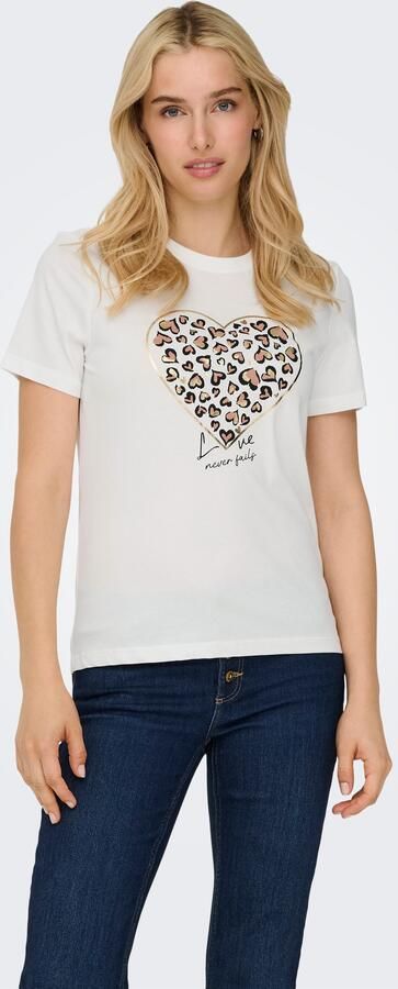 Only Shirt met korte mouwen ONLTANYA LIFE REG S S LEO PRINT TOP JRS - Foto 7