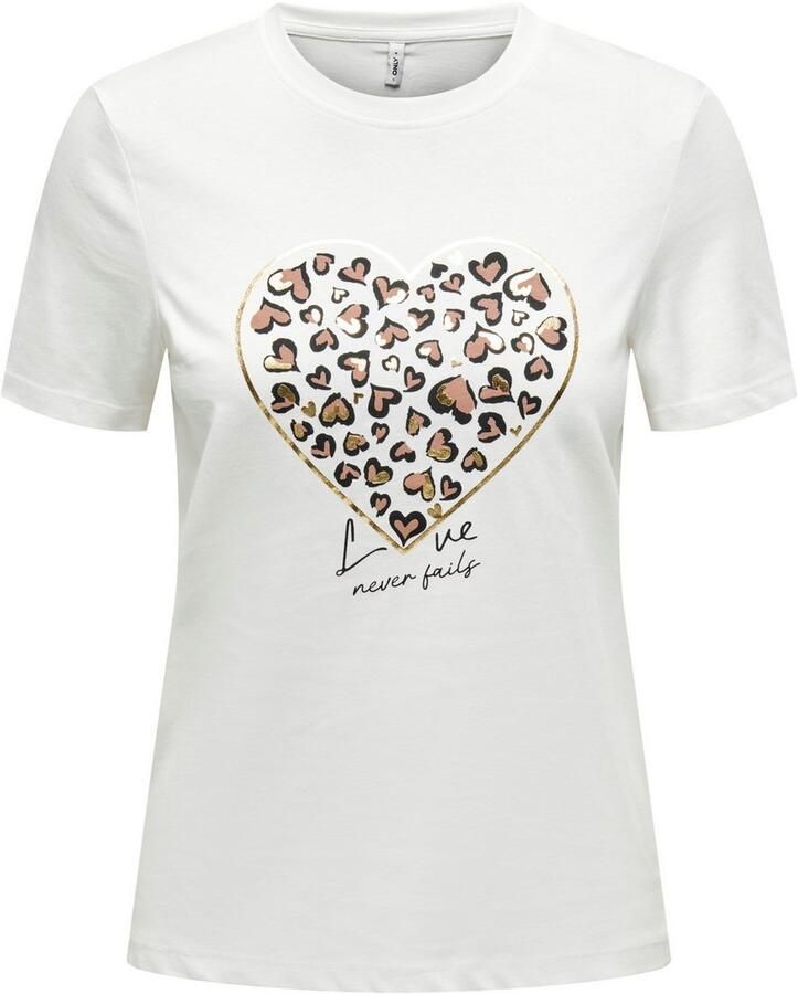Only Shirt met korte mouwen ONLTANYA LIFE REG S S LEO PRINT TOP JRS - Foto 2