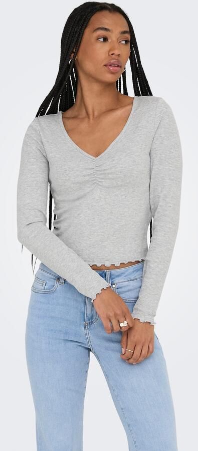 Only Shirt met lange mouwen ONLBETTY L S V-NECK TOP CC JRS - Foto 5