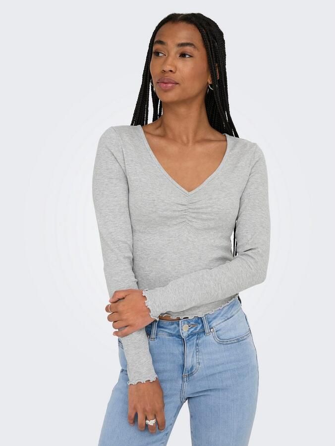 Only Shirt met lange mouwen ONLBETTY L S V-NECK TOP CC JRS - Foto 3