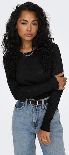 Only Shirt met lange mouwen en structuurmotief model 'CARLOTTA' - Foto 3