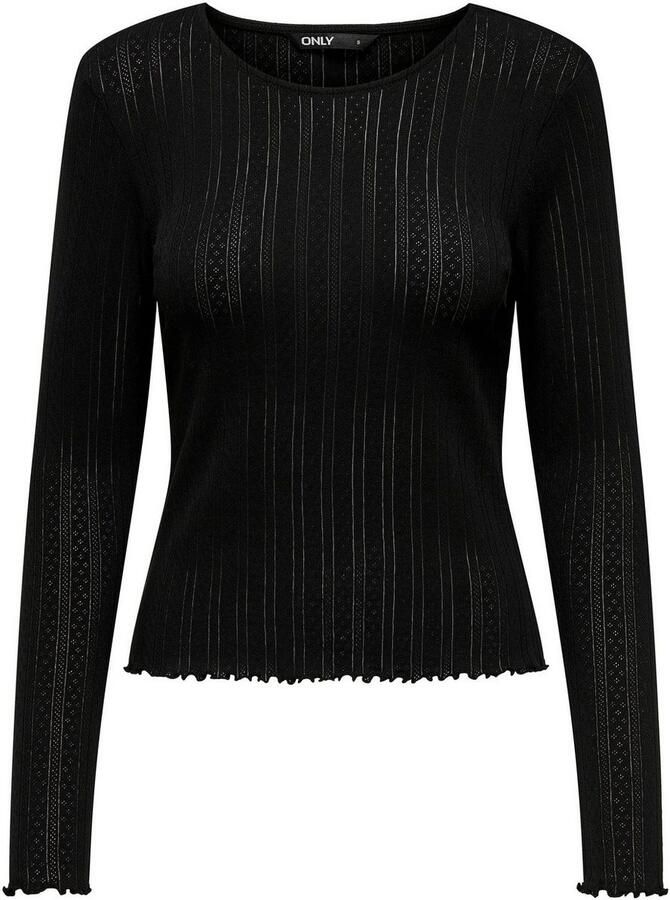 Only Shirt met lange mouwen en structuurmotief model 'CARLOTTA'