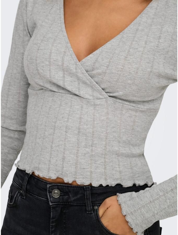 Only Shirt met lange mouwen ONLCARLOTTA L S WRAP TOP JRS