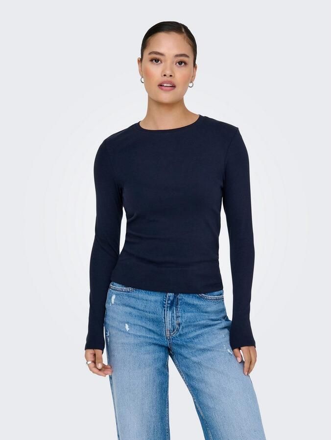 Only regular fit shirt met lange mouwen van katoenmix model 'RILEY' - Foto 3