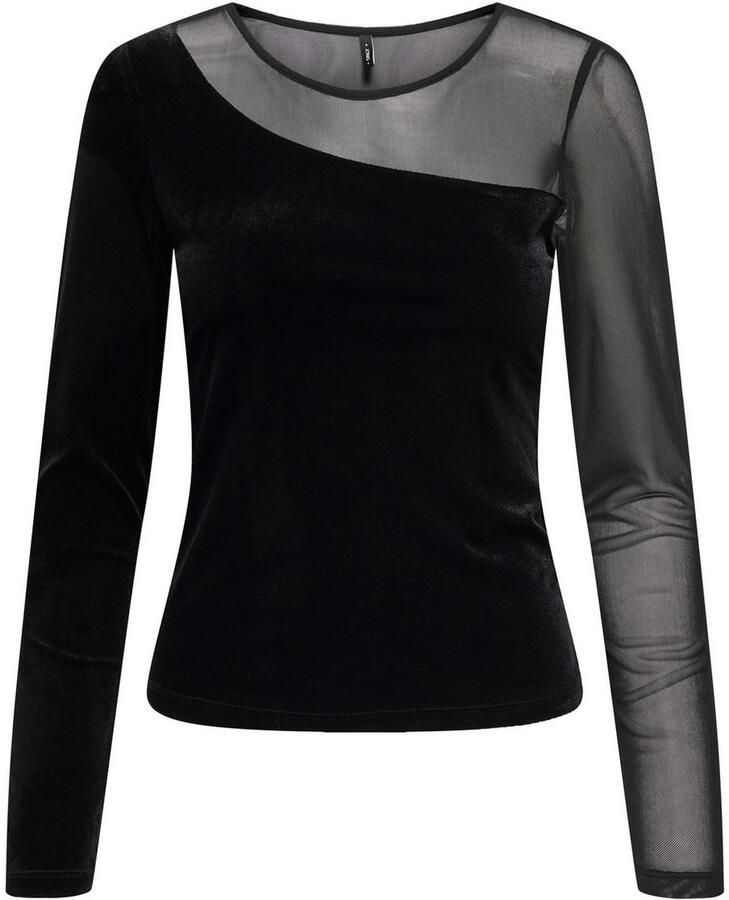 Only Shirt met lange mouwen ONLSMOOTH L S MESH MIX TOP BOX JRS